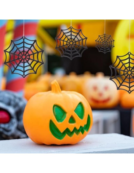 BELLIFFY 50 Piezas Arañas de Plástico para Halloween, Adorno Negro | Decoración Temática, Uso Exterior y Fiesta Zombie, Acabado
