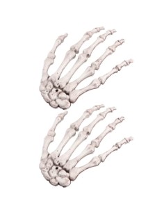 ABOOFAN 2 Pares Mano de Esqueleto de Plástico Beige para Decoración de Halloween, Accesorio Terrorífico para Casa Embrujada y