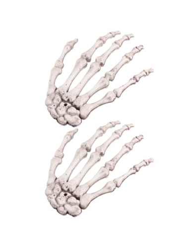 ABOOFAN 2 Pares Mano de Esqueleto de Plástico Beige para Decoración de Halloween, Accesorio Terrorífico para Casa Embrujada y