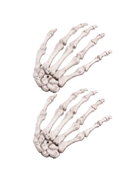 ABOOFAN 2 Pares Mano de Esqueleto de Plástico Beige para Decoración de Halloween, Accesorio Terrorífico para Casa Embrujada y