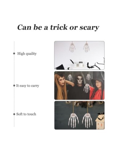 ABOOFAN 2 Pares Mano de Esqueleto de Plástico Beige para Decoración de Halloween, Accesorio Terrorífico para Casa Embrujada y