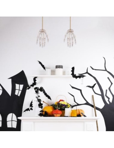 ABOOFAN 2 Pares Mano de Esqueleto de Plástico Beige para Decoración de Halloween, Accesorio Terrorífico para Casa Embrujada y