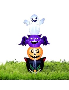 Decoración Hinchable Halloween Fantasma Y Calabaza Hinchable LED