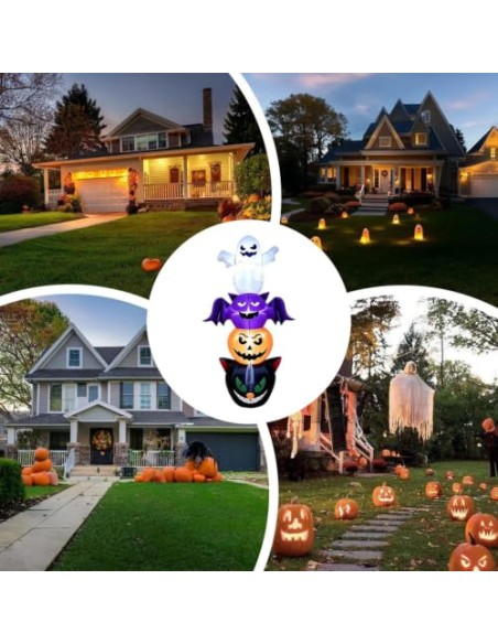 Decoración Hinchable Halloween Fantasma Y Calabaza Hinchable LED