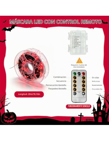 Halloween Guirnalda Luces, 20M 200LED Halloween Guirnaldas de Luces a Pilas