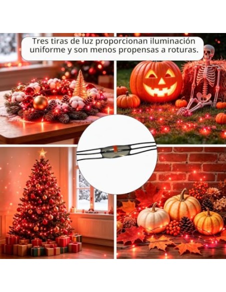 Halloween Guirnalda Luces, 20M 200LED Halloween Guirnaldas de Luces a Pilas