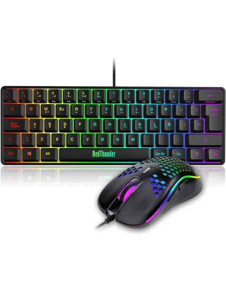 RedThunder K62 Teclado y Ratón Gaming RGB 7200 DPI