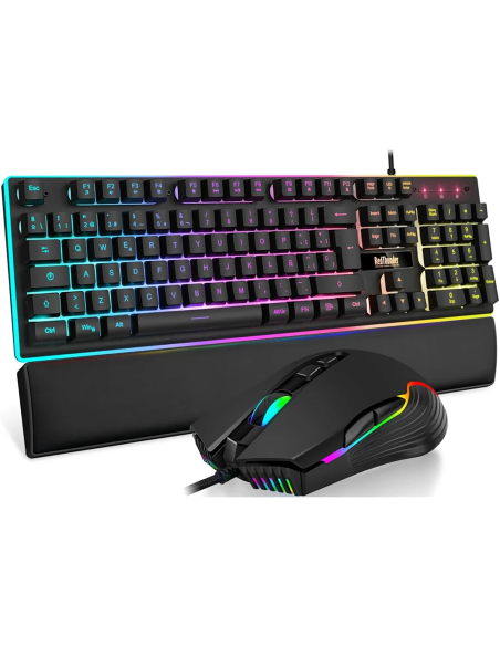 RedThunder K10 Teclado y Ratón Gaming Inalámbricos RGB 3200 DPI
