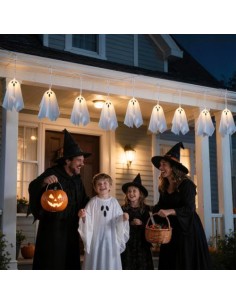 Lypumso Halloween Decoracion Luces Fantasmas 2.7M, 8 Modos de Iluminación | Guirnalda Luces Fantasma de Halloween, Control 2