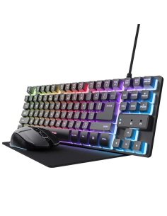 Trust Gaming Pack 3 en 1 Teclado TKL Español + Ratón Inalámbrico + Alfombrilla