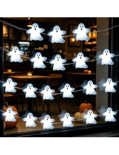 Cadena de Luces de Halloween,LED Fantasmas Luces 2m,Halloween Decoracion | Fantasmas de Halloween,Cadena de Fantasmas para Otoño