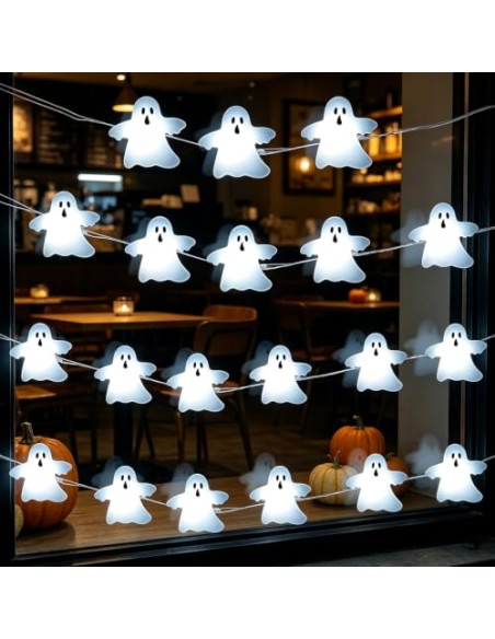 Cadena de Luces de Halloween,LED Fantasmas Luces 2m,Halloween Decoracion | Fantasmas de Halloween,Cadena de Fantasmas para Otoño