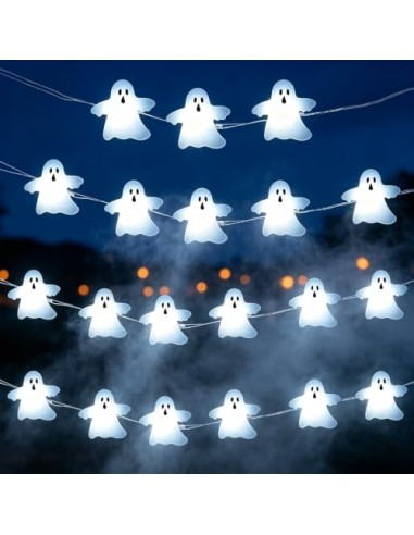 Cadena de Luces de Halloween,LED Fantasmas Luces 2m,Halloween Decoracion | Fantasmas de Halloween,Cadena de Fantasmas para Otoño