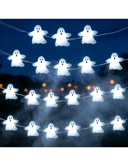 Cadena de Luces de Halloween,LED Fantasmas Luces 2m,Halloween Decoracion | Fantasmas de Halloween,Cadena de Fantasmas para Otoño