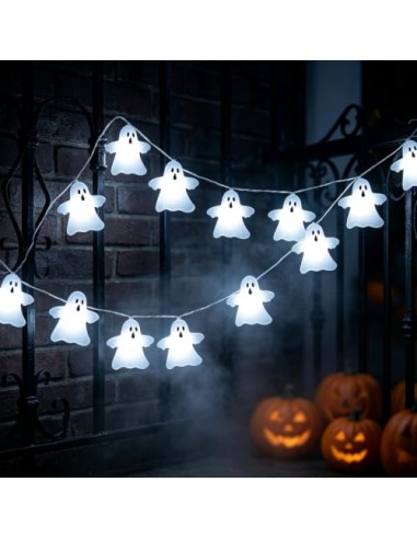 Cadena de Luces de Halloween,LED Fantasmas Luces 2m,Halloween Decoracion | Fantasmas de Halloween,Cadena de Fantasmas para Otoño