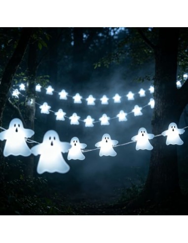 Cadena de Luces de Halloween,LED Fantasmas Luces 2m,Halloween Decoracion | Fantasmas de Halloween,Cadena de Fantasmas para Otoño