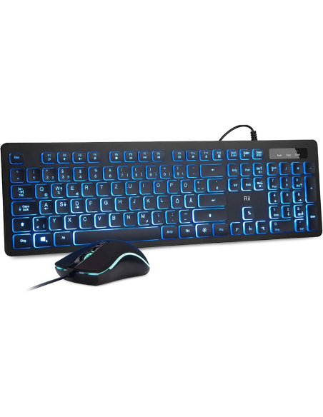Rii RK105 teclado y ratón gaming retroiluminados con distribución española