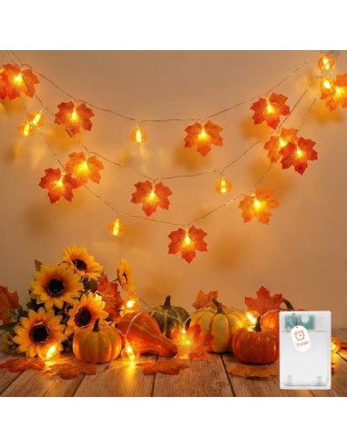 Guirnalda decorativa de Halloween naranja con gasa negra, 3 m, 30 LED, funciona con pilas, 8 modos y temporizador, IP65,