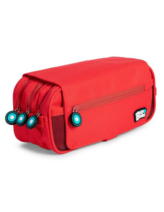 Grafoplás Bits&Bobs estuche escolar triple con solapa rojo