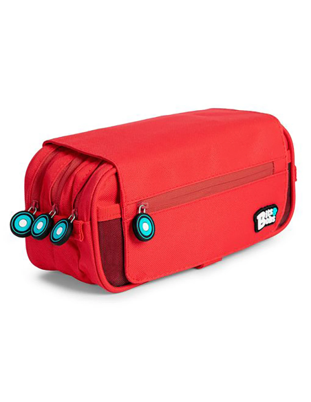 Grafoplás Bits&Bobs estuche escolar triple con solapa rojo