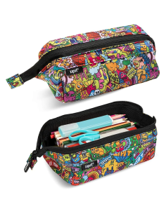 Estuche escolar ZIPIT Lenny Doodles multicolor de gran capacidad
