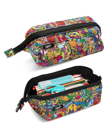 Estuche escolar ZIPIT Lenny Doodles multicolor de gran capacidad