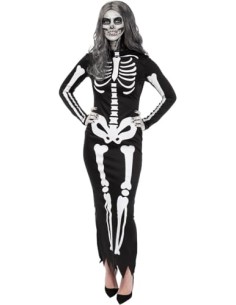 Funidelia Disfraz de esqueleto elegante para mujer, Talla M Esqueleto, Calavera - Traje para adultos para fiestas, Carnaval y