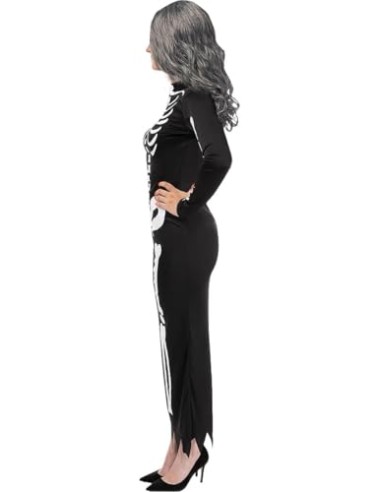 Funidelia Disfraz de esqueleto elegante para mujer, Talla M Esqueleto, Calavera - Traje para adultos para fiestas, Carnaval y