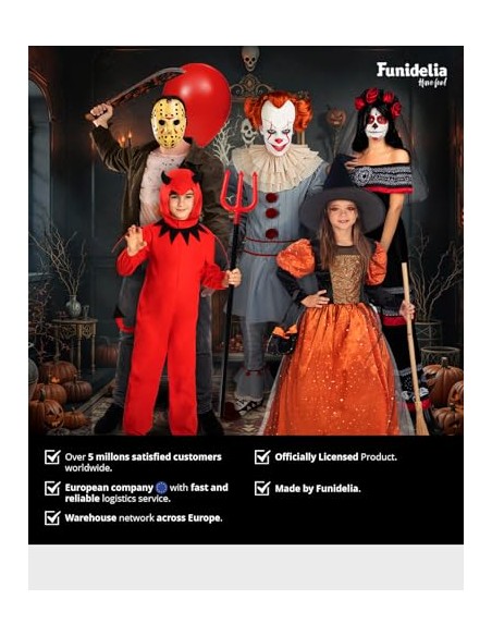 Funidelia | Disfraz de fantasma para niño y niña - Terror, Halloween - Disfraz para niños y divertidos accesorios para Fiestas,