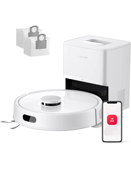 Roborock Q7L5+ robot aspirador y fregador blanco con base de autovaciado