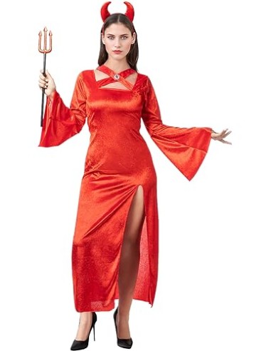 Funidelia | Disfraz de diablesa sacerdotisa para mujer - Demonio, Diablo, Halloween, Terror - Disfraz para adultos y divertidos