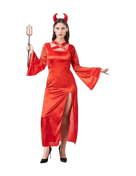 Funidelia | Disfraz de diablesa sacerdotisa para mujer - Demonio, Diablo, Halloween, Terror - Disfraz para adultos y divertidos