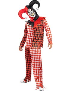 Funidelia | Disfraz de bufón siniestro para hombre - Payaso, Circo, Medieval - Disfraz para adultos y divertidos accesorios para