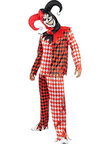 Funidelia | Disfraz de bufón siniestro para hombre - Payaso, Circo, Medieval - Disfraz para adultos y divertidos accesorios para