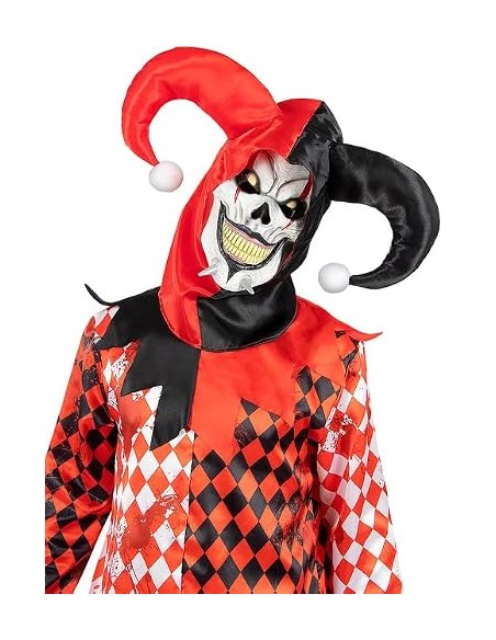 Funidelia | Disfraz de bufón siniestro para hombre - Payaso, Circo, Medieval - Disfraz para adultos y divertidos accesorios para