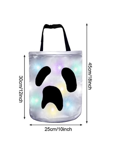 ZHDOKa 2 Cubos Iluminados para Truco o Trato de Halloween, Bolsas de Caramelos Grandes de Calabaza LED, Cubo de Regalo