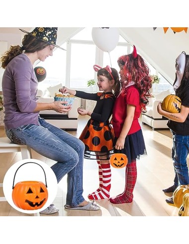 Mini cubo de calabaza portátil de Halloween, 8 piezas de 3.15 pulgadas, pequeños cubos de calabaza de Halloween para dulces y