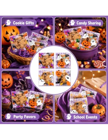 PIPABD 100 Piezas Bolsas Chuches Halloween, Bolsas de Caramelos para Truco o Trato, Regalo para Fiestas de Halloween 10 * 10(B)