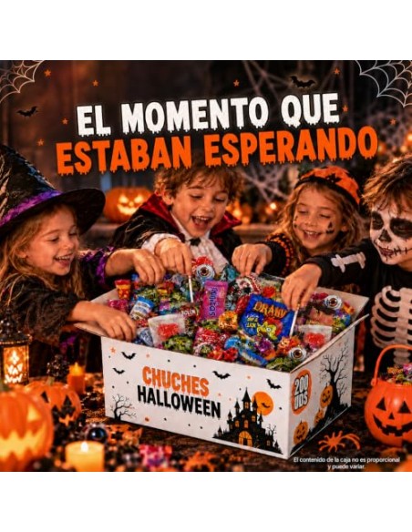 IAMI Caja de Chuches Surtidas Halloween 1,4 kg con +200 Caramelos Envueltos | Piruletas, gominolas de frutas y caramelo
