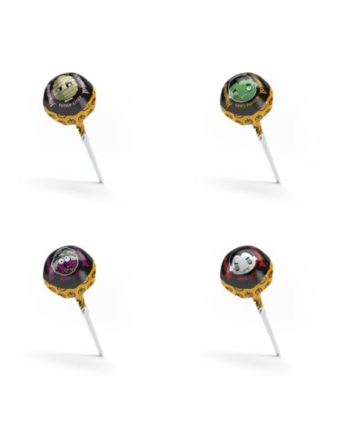Caramelos Cerdán - Caramelo con Palo Halloween - Bolsa de 100 Unidades | Sin Gluten ni Alérgenos | Chupachup ideal para