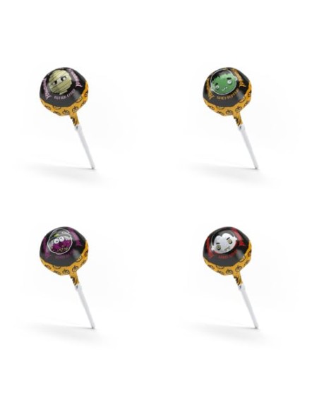 Caramelos Cerdán - Caramelo con Palo Halloween - Bolsa de 100 Unidades | Sin Gluten ni Alérgenos | Chupachup ideal para