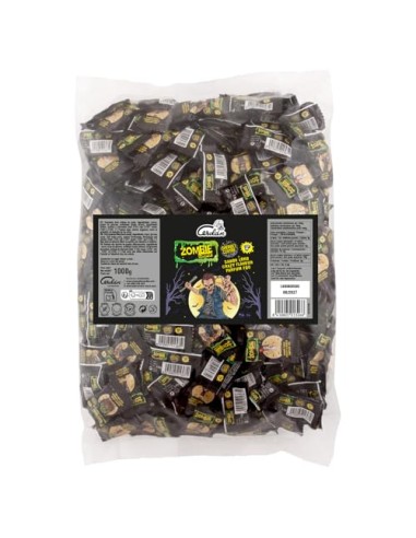 Caramelos Cerdán - Piruletas con Forma de Pie con Pica Pica Zombie | Estuche 40 uds | Pintalenguas Fresa, Cola, Frutas del
