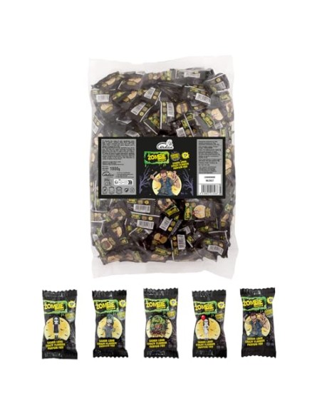 Caramelos Cerdán - Piruletas con Forma de Pie con Pica Pica Zombie | Estuche 40 uds | Pintalenguas Fresa, Cola, Frutas del