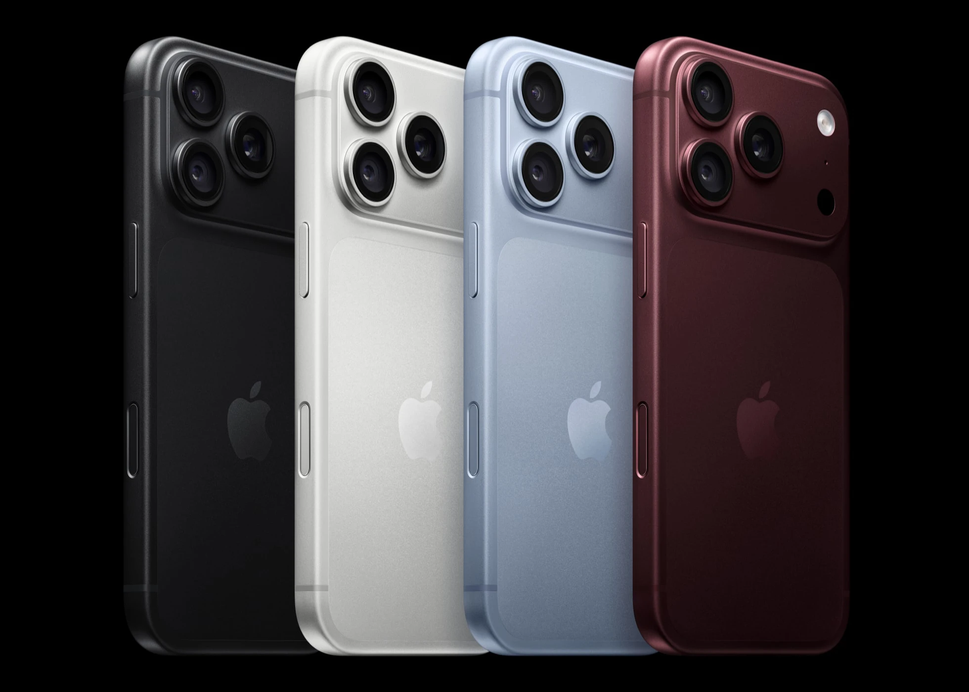 iPhone 18 Pro en negro plata azul glacial y burdeos