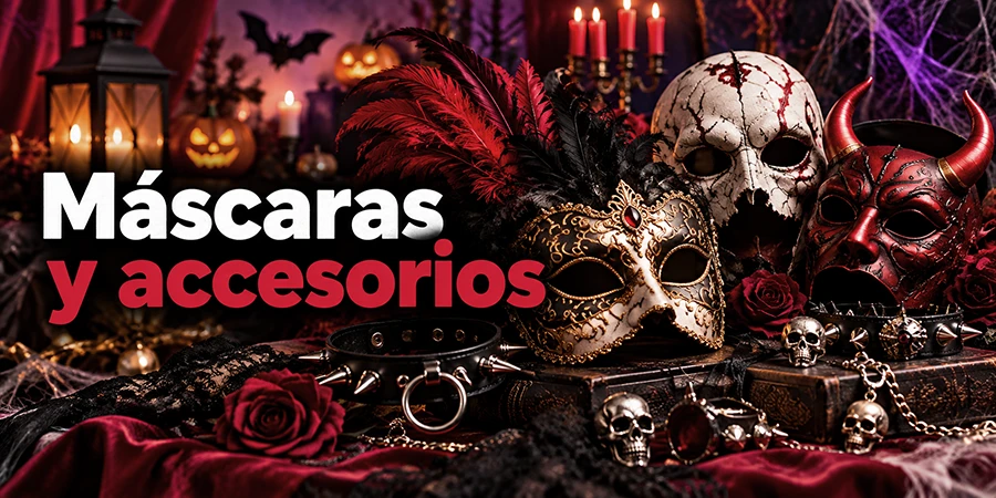 Máscaras, maquillaje y accesorios de Halloween